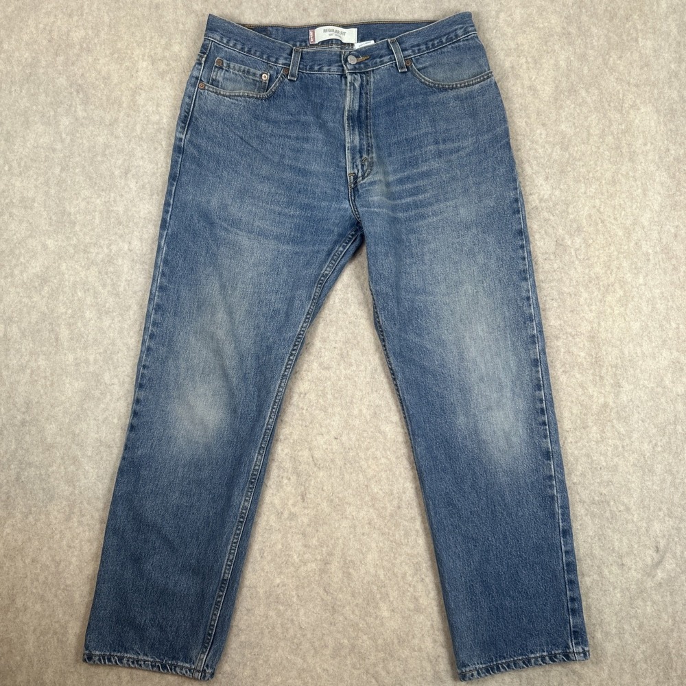 Vintage Levis 505 Jeans Mens 36x32 Blue Regular Fit Straight Leg Y2K Medium Wash